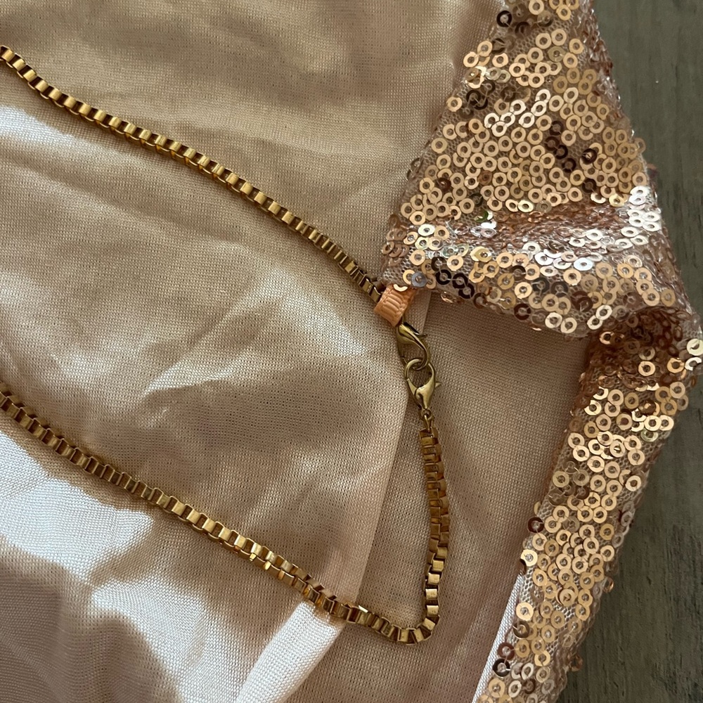 NWOT Rose Gold Sequined Mini Dress - Picture 10 of 10
